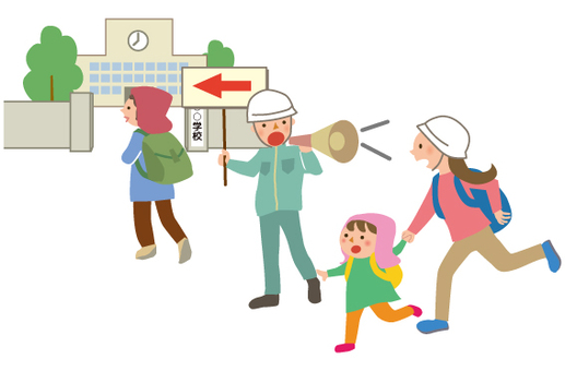 高潮被害を想定とした避難訓練を行いました🏃🏻‍♂️💨ゆっくりと避難経路を確認しながら避難先へ向かいました🏫のイメージ画像